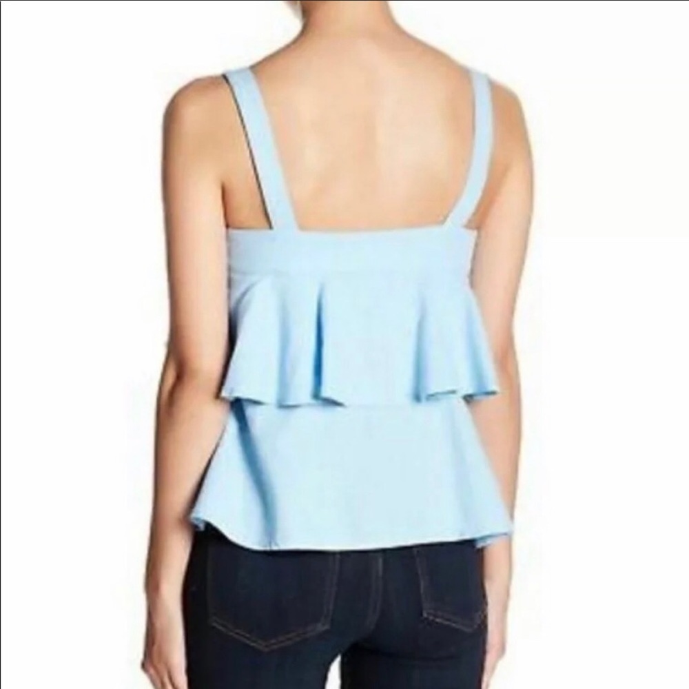 ABOUND Light Blue Linen Ruffle Tank Top - Picture 2 of 5